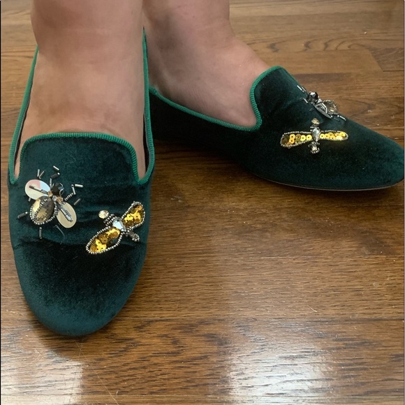 NWT Vintage Havana Sue Hunter Green Velvet flats - Picture 4 of 16